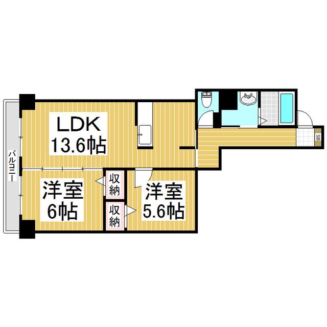 ブリランテサクラ(2LDK/8階)の間取り写真