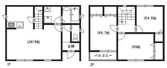 マハロ阿成植木(3LDK/1階)の間取り写真