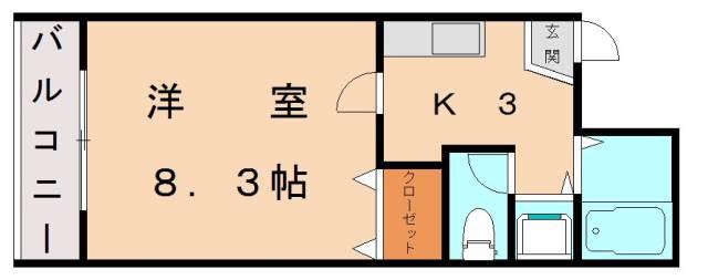 ルプレ今の庄(1K/2階)の間取り写真