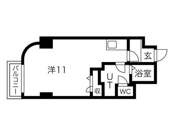 ルレーブ八軒(ワンルーム/7階)の間取り写真