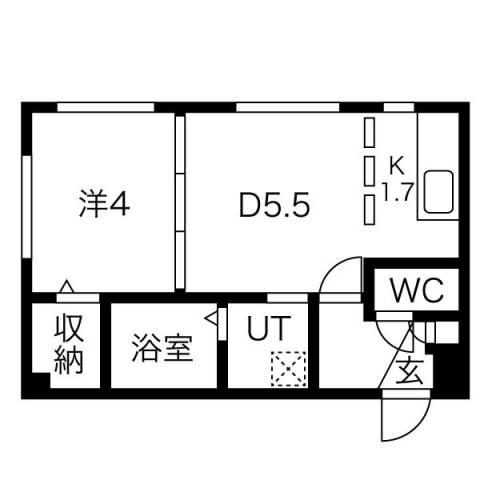 LIBE RISE(1DK/3階)の間取り写真