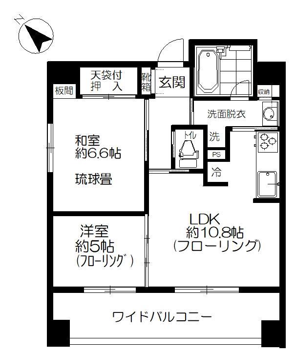 フレンシア田端南(2LDK/3階)の間取り写真
