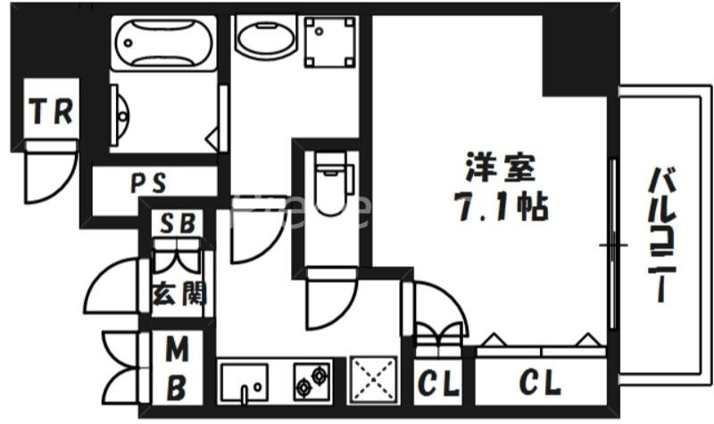 FUJIMAN北梅田(1K/12階)の間取り写真
