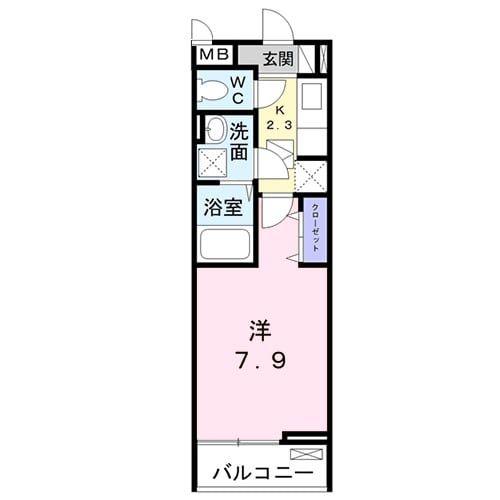 ハルズGOIDO(1K/1階)の間取り写真