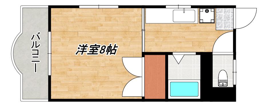 ロイヤルパークハイツ(1K/4階)の間取り写真