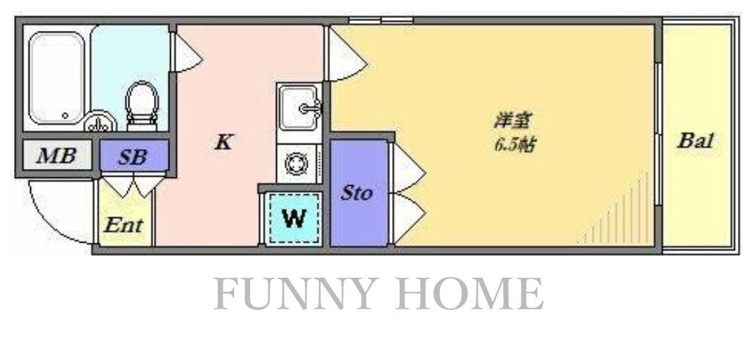 パーク・ノヴァ三軒茶屋南(1K/2階)の間取り写真