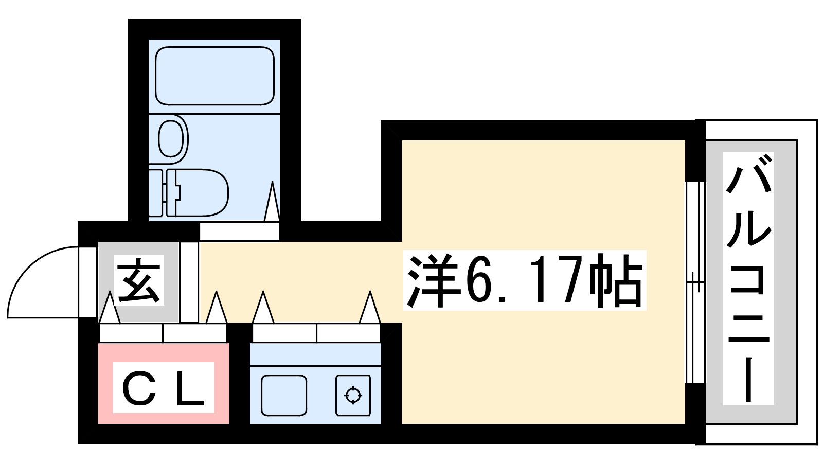ベルハウス(ワンルーム/4階)の間取り写真