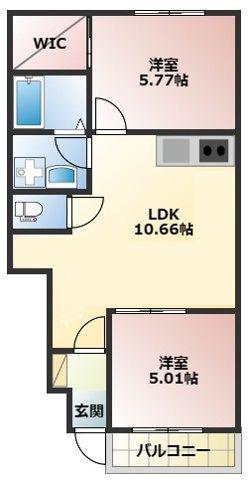メゾンマーズ(2LDK/1階)の間取り写真