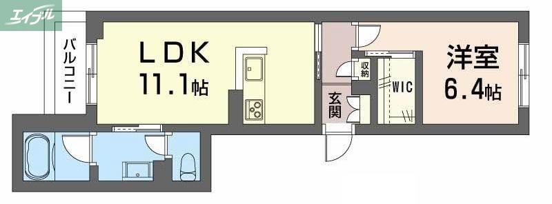 アメリス(1LDK/2階)の間取り写真