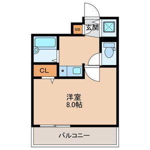 ヴィラアカデミア(1K/4階)の間取り写真