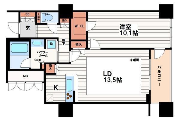 アルグラッドザ・タワー心斎橋(1LDK/28階)の間取り写真