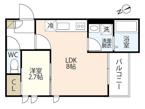 REGALEST N.P 中広(1LDK/2階)の間取り写真