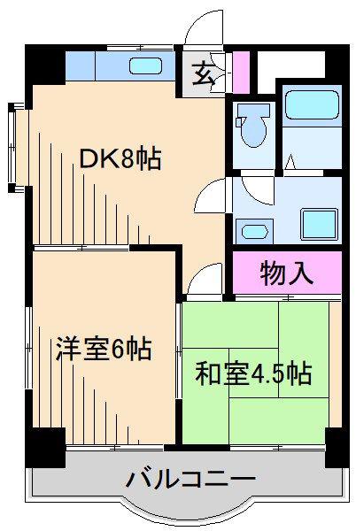 サンシャイン菊名(2DK/4階)の間取り写真