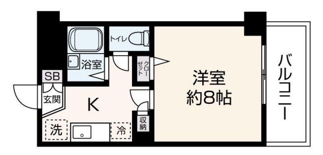 アマービレYSK(1K/2階)の間取り写真