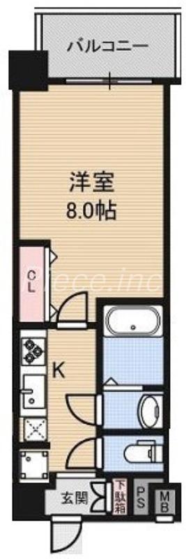 LUXE新大阪イースト1(1K/6階)の間取り写真