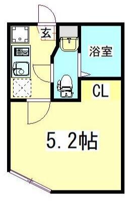 UAI弘明寺(1K/1階)の間取り写真