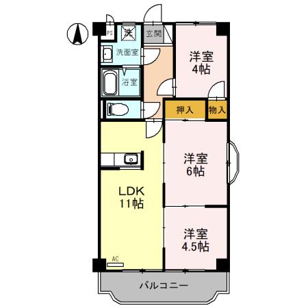 ASPEC成和(3LDK/2階)の間取り写真