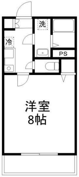 プリズム8番館(1K/2階)の間取り写真