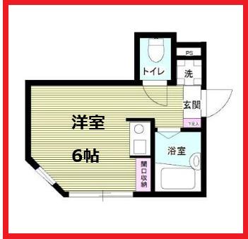 南千住ハウス(ワンルーム/2階)の間取り写真