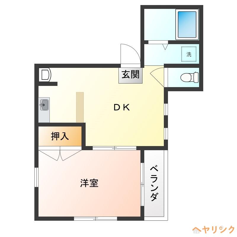 久野ビル(1DK/4階)の間取り写真