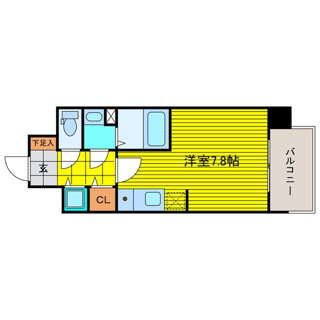 BLAU本町東(ワンルーム/4階)の間取り写真