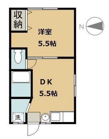 中村アパート(1DK/1階)の間取り写真