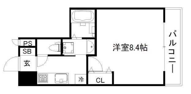 ベラジオ西陣聚楽(1K/2階)の間取り写真