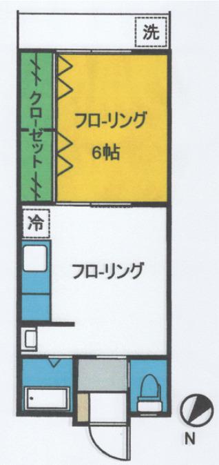 チャーチサイド弘明寺(1DK/1階)の間取り写真