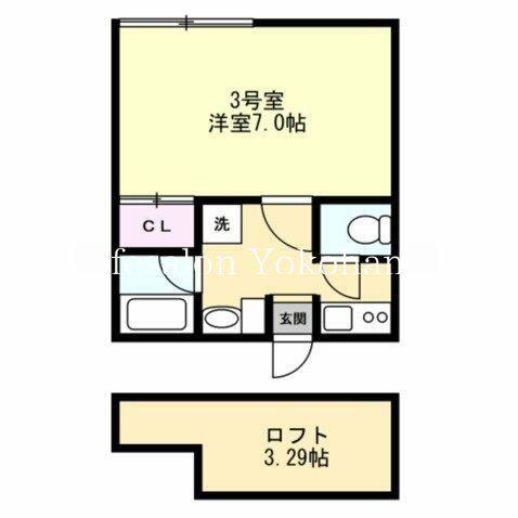 ベイルーム弘明寺II(1K/2階)の間取り写真