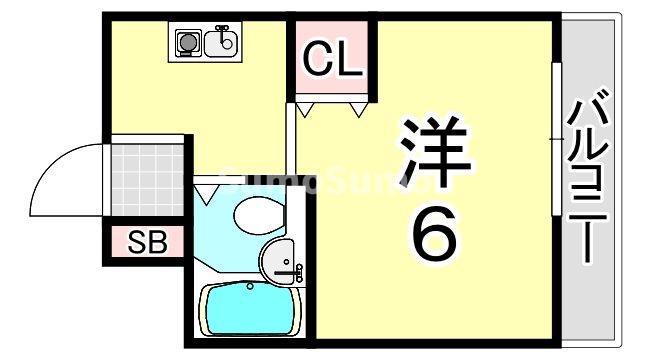 アーチ立花II(1K/5階)の間取り写真