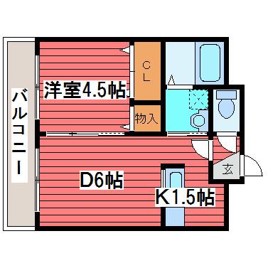 LUNA26(1LDK/1階)の間取り写真