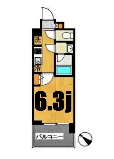 プロスタイルウェルス横浜天王町SHOKEN RESIDENCE(1K/1階)の間取り写真