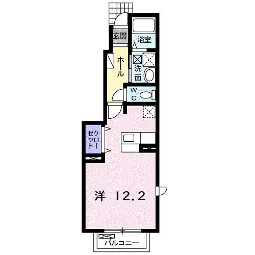キャッスル・U(ワンルーム/1階)の間取り写真