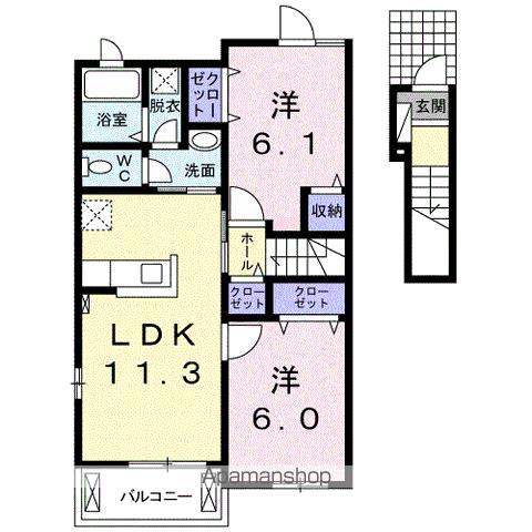 カーサ フェリーチェIII(2LDK/2階)の間取り写真