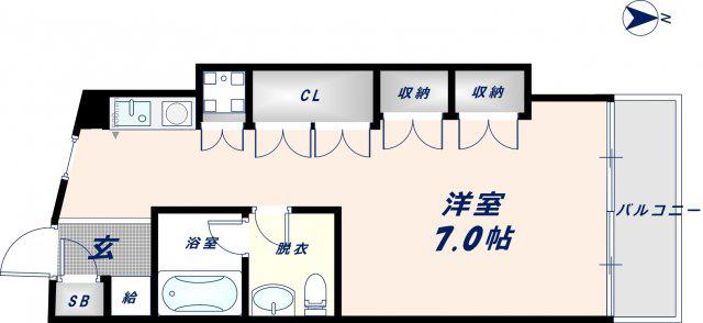 アバンティ深江S(1K/1階)の間取り写真