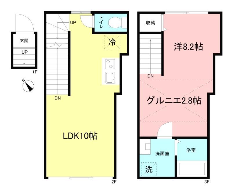 アイコート一橋学園(1LDK/2階)の間取り写真