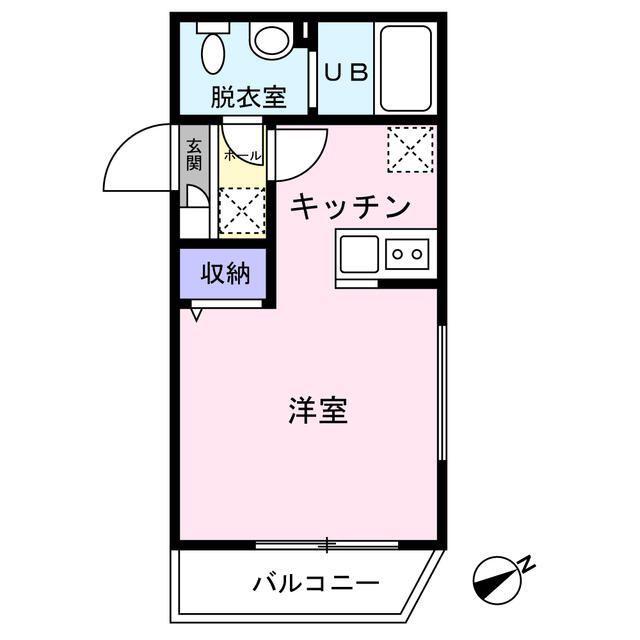 REMOTA本厚木(ワンルーム/1階)の間取り写真