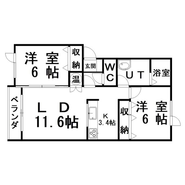 コーポSALO(2LDK/2階)の間取り写真
