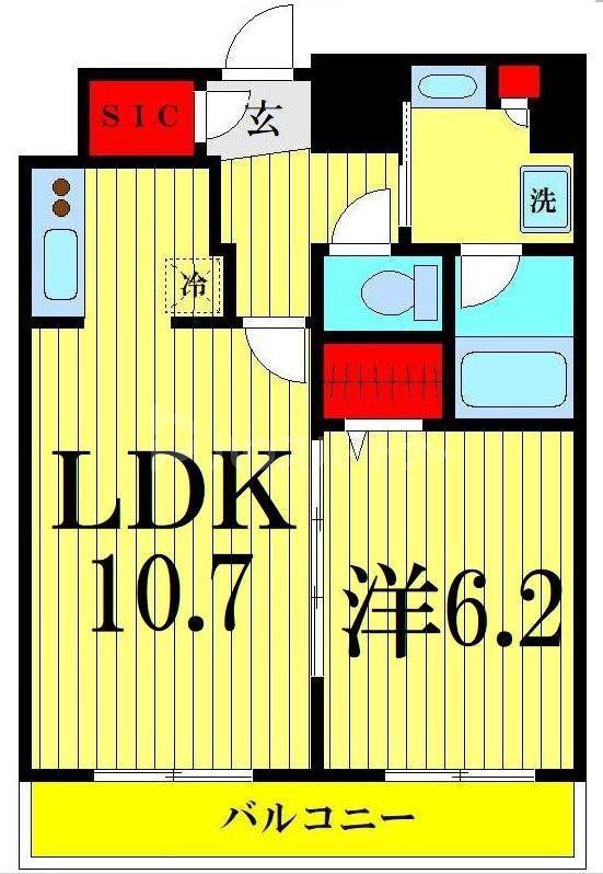 S-RESIDENCE押上パークサイド(1LDK/5階)の間取り写真