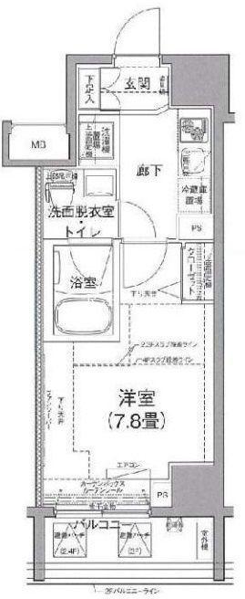アイル秋葉原ノースドゥーエ(1K/4階)の間取り写真