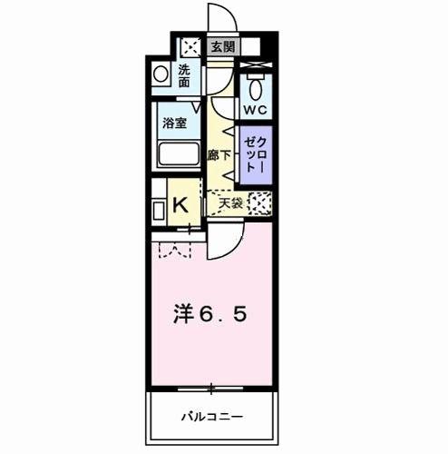 ウィザード空港通(1K/9階)の間取り写真