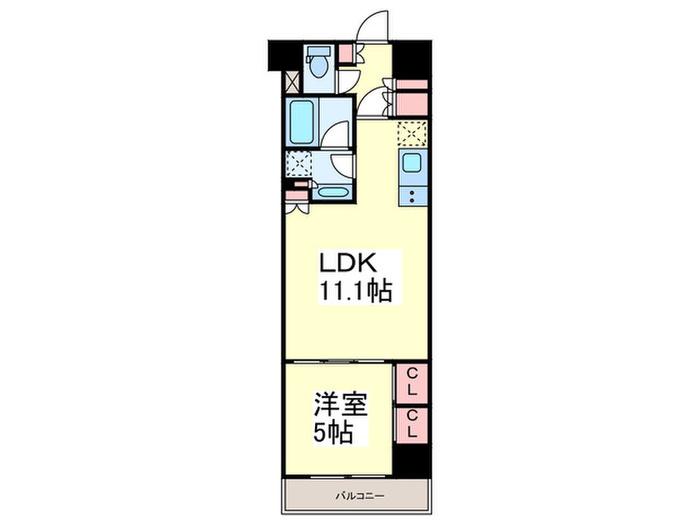 ザ・パークハビオ高円寺レジデンス(1LDK/4階)の間取り写真