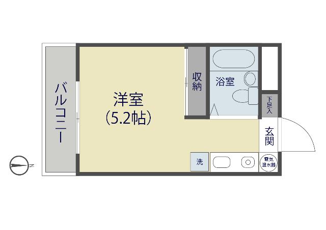 鈴木ビル(ワンルーム/3階)の間取り写真