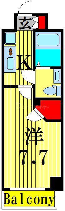 S-RESIDENCE王子TERCERA(1K/7階)の間取り写真
