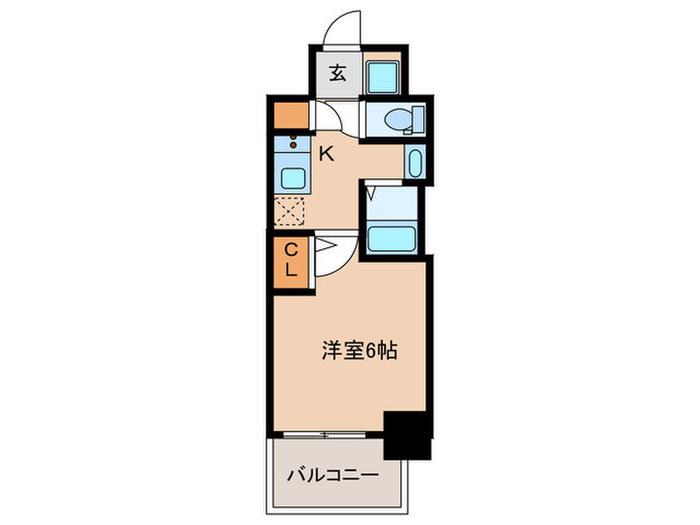 エルプレイス天神南(1K/3階)の間取り写真