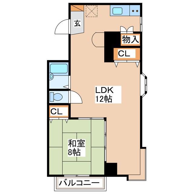 レジデンス923上諏訪(1LDK/4階)の間取り写真