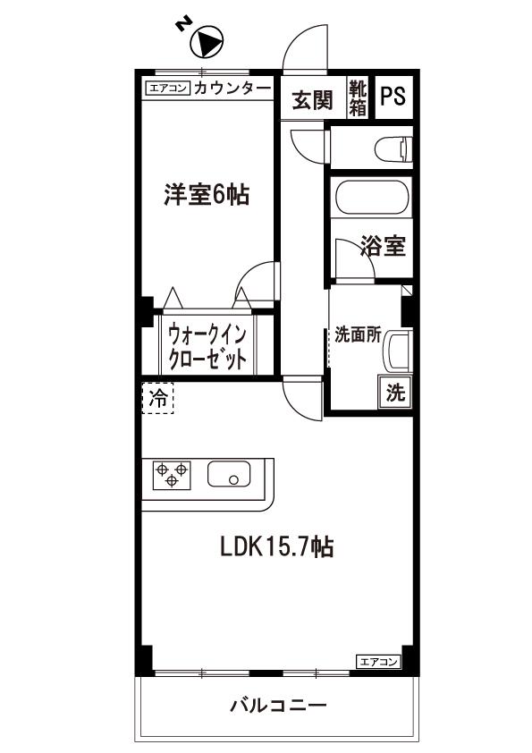 ヴィオラ(1LDK/2階)の間取り写真