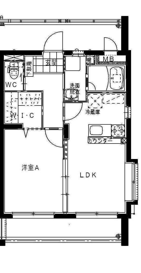 VILLAGE MOTOMIYA(1LDK/2階)の間取り写真