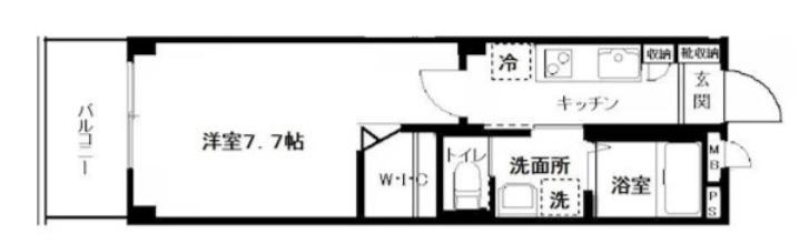 ハーモニーコート月島(1K/3階)の間取り写真