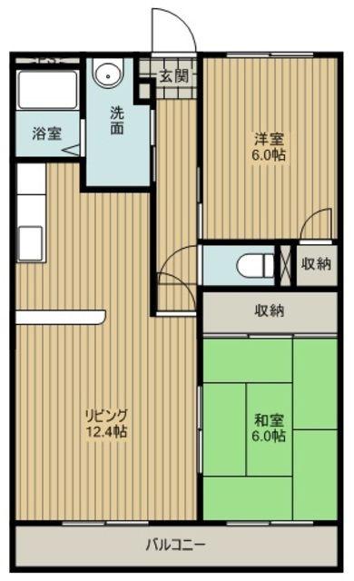 シャンポ-ル狭山(2LDK/4階)の間取り写真